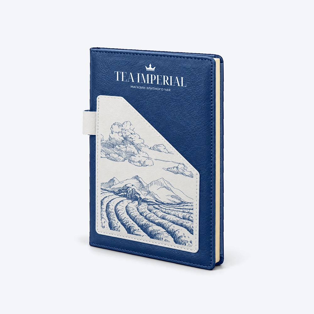Пример нанесения логотипа на блокнот с карманом