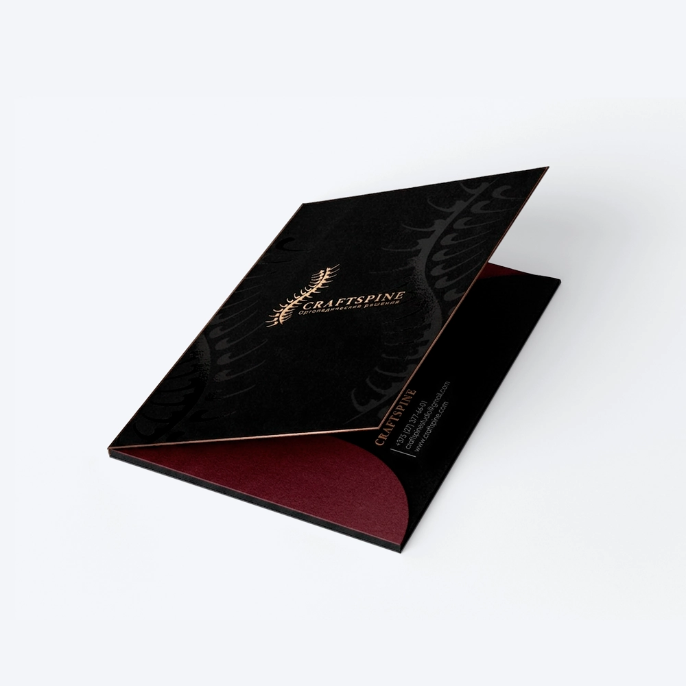 Изготовление папок из чёрного картона на заказ - 0