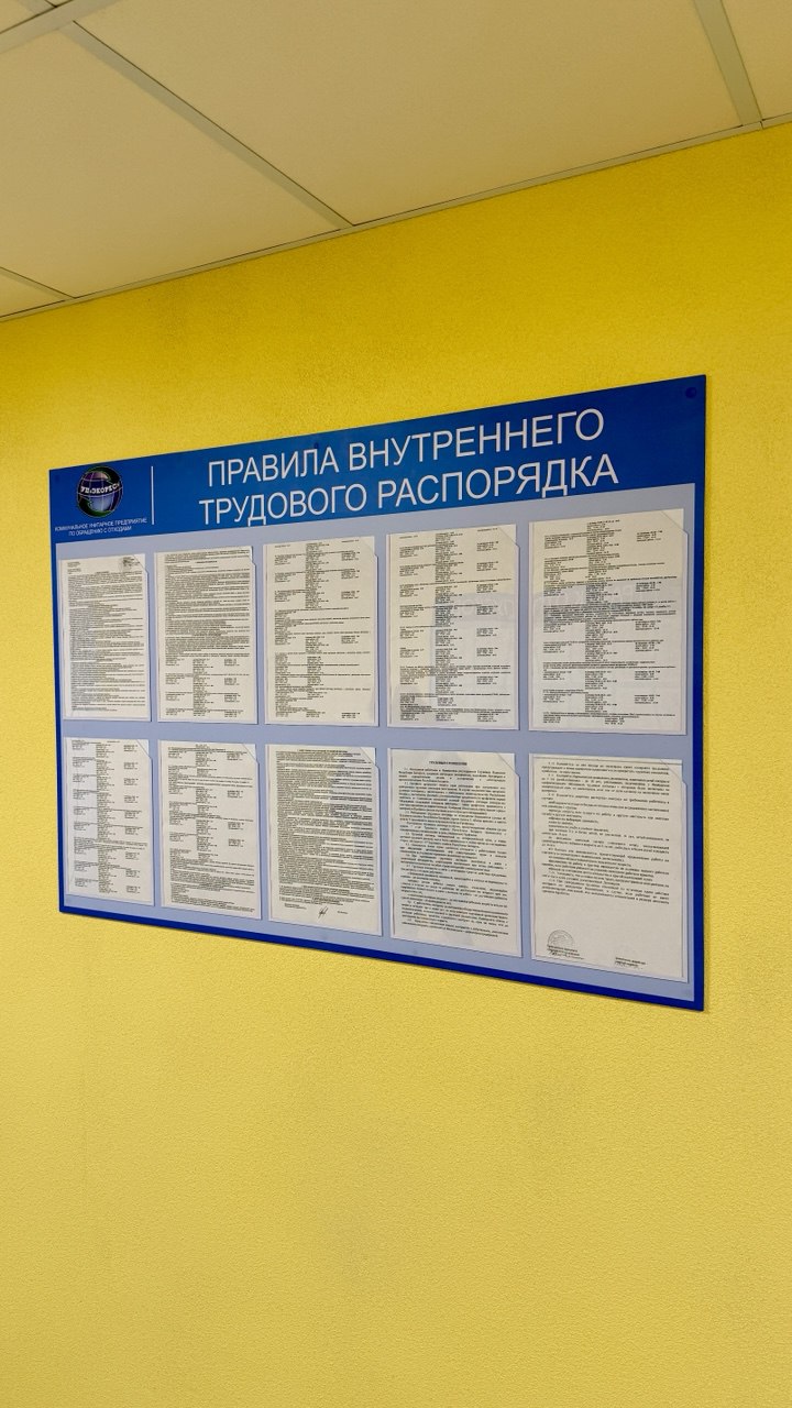 стенд правила внутреннего трудового распорядка с карманами A4 для Экорес